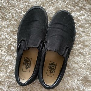 All black Vans slides women’s 8.5
